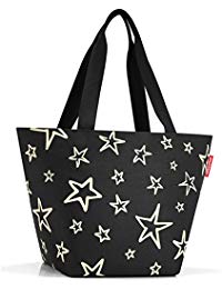 Reisenthel Shopper M Stars, Polyester, Schwarz, 51 x 30.5 cm
