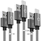 Gritin USB C Kabel, Typ C Kabel, 3 Pack [1m+1.5m+2m] Datenkabel Nylon Geflochtene Robust stabil Datenübertragung für Typ C Geräte 2018