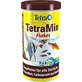 TetraMin (Hauptfutter für alle Zierfische in Flockenform, für ein langes und gesundes Fischleben und klares Wasser, plus Präbiotika für verbesserte Körperfunktionen und Futterverwertung), 1 Liter Dose