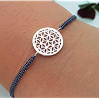 Lebensblume Armband 925 Silber handgeflochten