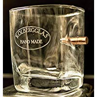 KolbergGlas HandMade WhiskyGlas mit echtem Geschoß cal.308 und WunschGravur Option. Originelle Geschenkidee