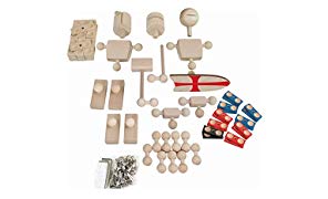 rewoodo Helden Aus Holz - Holzspielzeug Baukasten Actionfiguren Holz Metall Junge Mädchen Kinder Spielzeug ab 3 Jahren