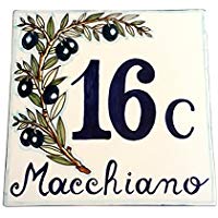 CERAMICHE D'ARTE PARRINI- künstlerische italienische Keramik , bürgerliche Sitte 20x20 Nummer, Olivenbaum Dekoration , handgemalt , made ​​in Italy Toscana