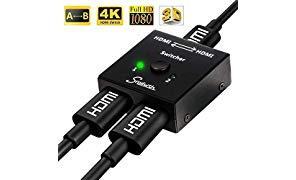 Snxiwth HDMI Switch 4K ab Bidirektionaler 2 in 1 Out und 1 in 2 Out für HDTV/Blu-Ray Player/DVD/DVR/Xbox/PS4 usw.
