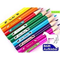 50 Stiftaufkleber - Pferd - Namensaufkleber Aufkleber Schule Einschulung Schulanfang