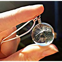 Weihnachtsgeschenk Sterlingsilber kette Löwenzahn Samen Halskette Pusteblumen Anhänger mit GESCHENKBOX - Brautschmuck Brautjungfern-Halskette Geburtstagsschmuck Geburtstag Geschenk