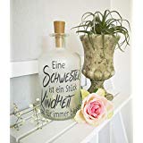 AScreativ Dekoflasche mit Beleuchtung - Schwester LED Leuchte Leuchtflasche Bottlelight Lichterkette Geschenk Flaschenlicht Homedeco modern