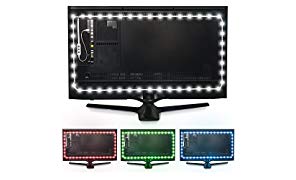Luminoodle USB LED Hintergrund-Beleuchtung für TV in Farbe, 15 Farben, RGB LED-Bias Beleuchtung für HDTV-, TV-Bildschirm und PC-Monitor, LED-Strip selbstklebend (4 Meter)
