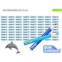80 Mini-Stiftaufkleber - Delfin - Namensaufkleber Aufkleber Schule Einschulung Schulanfang