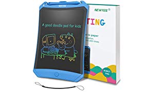 NEWYES Bunte LCD Schreibtafel 8,5 Zoll hellere Schrift mit Anti-Clearance Funktion und Dicke Linien,Magnete,String,Stift Papierlos für Schreiben Malen Notizen Super als Geschenke (Blau)