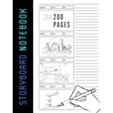 Storyboard Notebook: Blank Storyboard Sketchbook Pad, Illustration Template Book With Panels - 200 Pages
