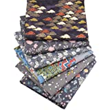 Dunkelblauer Bronze-Stoff mit Blumenmuster, Fat Quarter, vorgeschnittener Quilt-Stoff, 46 x 56 cm (asiatischer Vintage-Stil, 