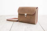 Ledertasche LIKA aus echtem Leder, Umhängetasche in mittelbraun, eleganter Satchelbag