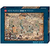 HEYE 29847 Pirate World Standart 2000 Teile, Map Art, inkl. Poster, Teal/Turquoise Green
