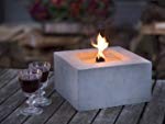 Beske-Betonfeuer mit 'Dauerdocht' | Größe 24x24x13 | Wiederbefüllbare Gartenfackel | 'Unendliche' Brenndauer durch...