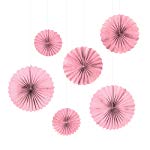Frau WUNDERVoll® 6 FÄCHER ROSA, KLEINE PUNKTE, 2x Ø25, 2x Ø35, 2x Ø40 cm / Deko Hochzeit, Seidenpapier, Seiden Blumen...