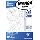 Clairefontaine 94037C Manga Block Storyboard (ideal für Zeichen von Manga und Multitechniken, DIN A4, 21 x 29,7 cm, 100 Blatt