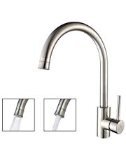HOMELODY Wasserhahn Küche Mischbatterie mit 360° drehbar Küchenarmatur Spülbecken Armatur Edelstahl Spültischarmatur für Küche, Matt