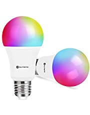 Smart WiFi LED Glühbirne Dimmbar 9W 1000Lm, SLITINTO E27 Intelligente Multicolor Birne Kompatibel mit Alexa, Echo, Google Home und IFTTT, A19 90W Gleichwertige RGB Farbwechselbirne, 2 Pack