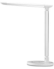 TaoTronics Schreibtischlampe LED 12W Büro Tischleuchte 5 Farb und 7 Helligkeitsstufen dimmbar Memory-Funktion USB-Anschluss für Aufladung des Smartphones Tischlampe Augenschutz Touchfeldbedienung