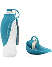 Gozing Haustier Wasserflasche Hund Katze Trinkflasche 600ML / 20 oz - Reversible & Leichte Wasserspender Food-Grade-Silikon-Flasche für Hunde und Katzen