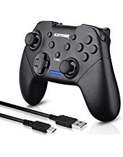 iFoxtEK Controller für Nintendo Switch, Kabelloser Bluetooth Nintendo Switch Controller, Wireless Switch Pro Controller mit Wiederaufladbarer Akku, DualShock Turbo Funktionen 6-Achsen Gyroskop