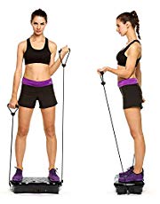 GYL Hong Yuan 3D Dual-Motor Vibrationsplatte mit Bluetooth 4.0 Lautsprecher, Oszillation und Vibration, Ultimatives Fitnessgerät für Fettabbau und Gewichtsreduzierung, Touch Display, Trainingsbänder