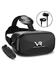 3D VR Brille, YEMENREN HD Virtual Reality 3D VR Headset mit Bluetooth Controller, für Android Smartphone iPhone (Schwarz)