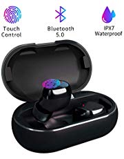 Bluetooth Kopfhörer in Ear Jimwey Sport Kabellos Ohrhörer Headset Noise Cancelling Ohrhörer Wireless IPX7 Wasserdicht Bluetooth 5.0 Headset mit 1000mAh Batterie Mikrofon für iPhone Huawei Samsung