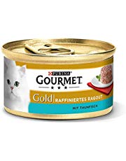 Purina GOURMET Gold Raffiniertes Ragout, köstliches Katzennassfutter, fein geschnetzelte Stückchen, Katzenfutter nass, 12er Pack (12 x 85 g Dose)