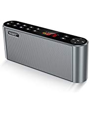 Antimi Bluetooth Lautsprecher,Mobiler Digital FM Radio,MP3 Player Portabler Wireless Speaker mit Kraftvollem Bassmit Eingebauten Mikrofon,Dualen Basstreibern