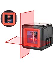 Kreuzlinienlaser, Vorstek 2 Laserquellen Kreuz-Linienlaser mit Selbstnivellierend Neigungsfunktion 1m Bruchsicher IP 54 Staub und Spritzwasserschutz 20m Messbereich für Innendekoration inkl.Tasche