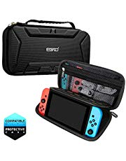 Nintendo Switch Tasche, Tragetasche für Nintendo Switch, Harte Schützend und Groß Reisetasche mit Griff Aufbewahrung 15 Spiele Konsole Adapter Nintendo Switch Zubehör in Schwarz (26.6x12.8x5.6cm)