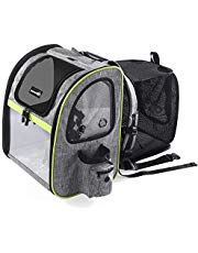 Pecute Haustier Expansions Rucksäcke für Hund und Katzen, Tragbare Transparente und Erweiterbare Ourdoor Faltbarer Raum Tragetasche,grau (maximale Last 20kg)