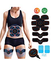 EGEYI EMS Muskelstimulation Elektrostimulatoren, Muskelstimulator Training Muskelstimulator Elektroden Pads,Bauchmuskeltrainer Damen Herren Elektrisch Muskel Massagegerät,Sende Gel 10 Tabletten