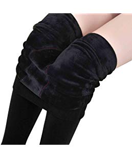 F.anlos Winter-Leggings, Thermo Leggings Damen, Damen Winter Plush Futter Thermo Leggings, Women Weiche Slim Leggings Hose, Extra Warm Dick Weiche Slim (One Size, Schwarz)