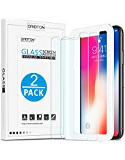 [2 Stück] OMOTON Panzerglas Schutzfolie für iPhone XS / iPhone X, iPhone XS / iPhone x Displayschutzfolie mit Positionierhilfe, 9H Härte, Anti-Kratzen, Anti-Öl, Anti-Bläschen, [5.8 zoll]