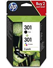 HP N9J72AE 301 Original-Tintenpatronen, schwarz und dreifarbig, 2er Pack.