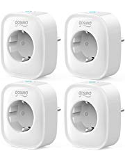 Smart WLAN Steckdose 4er Pack, Gosund Alexa Steckdose Stromverbrauch messen Timer Funktion Fernsteurung ohne Hub benötig Kompatibel mit Alexa Google Home, auf NUR 2.4 GHz Netzwerk