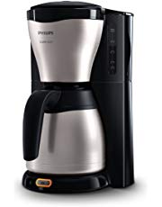 Philips HD7546/20 Gaia Filter-Kaffeemaschine mit Thermo-Kanne, schwarz/metall