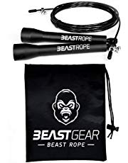 Springseil von Beast Gear – Speed Rope Für Fitness, Ausdauer & Abnehmen. Ideal für Boxen, MMA, Crossfit, HIIT, Intervalltraining & Double Unders 
