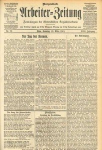 "Der Tag der Frauen" - Arbeiterzeitung vom 19. März 1911