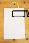 Papiertasche mit Saege