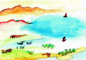Ansichtskarte 1 mit Landschaft Ansichtskarte 1 mit Landschaft