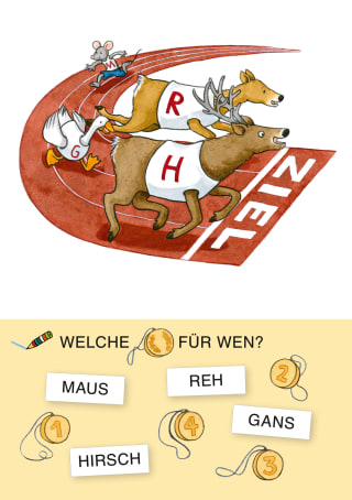 Duden Leseprofi – 2-Minuten-Leserätsel: Mein erster Lesewortschatz. Lauter Lieblingstiere Zusatzmaterial