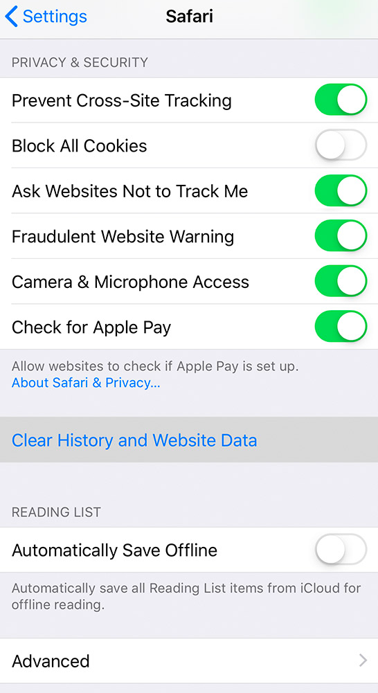 Do Not Track iOS Safari 12