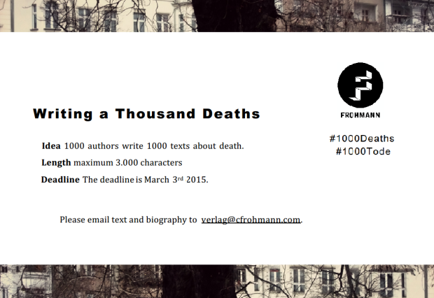 Writing a Thousand Deaths, Frohmann Verlag