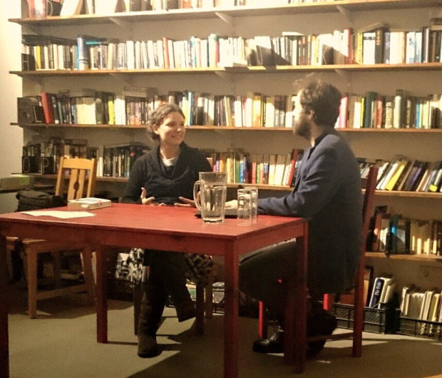 Felicitas Pommerening, Stefan Mesch auf der 'Leizpig küsst Berlin'-Lesung im Raum B, Berlin - Foto: Sophie Sumburane