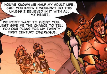 "Civil War", Marvel Comics 2006. Art by Steve McNiven.