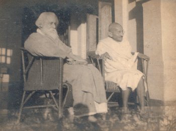 Rabindranath Tagore und Mahatma Gandhi
